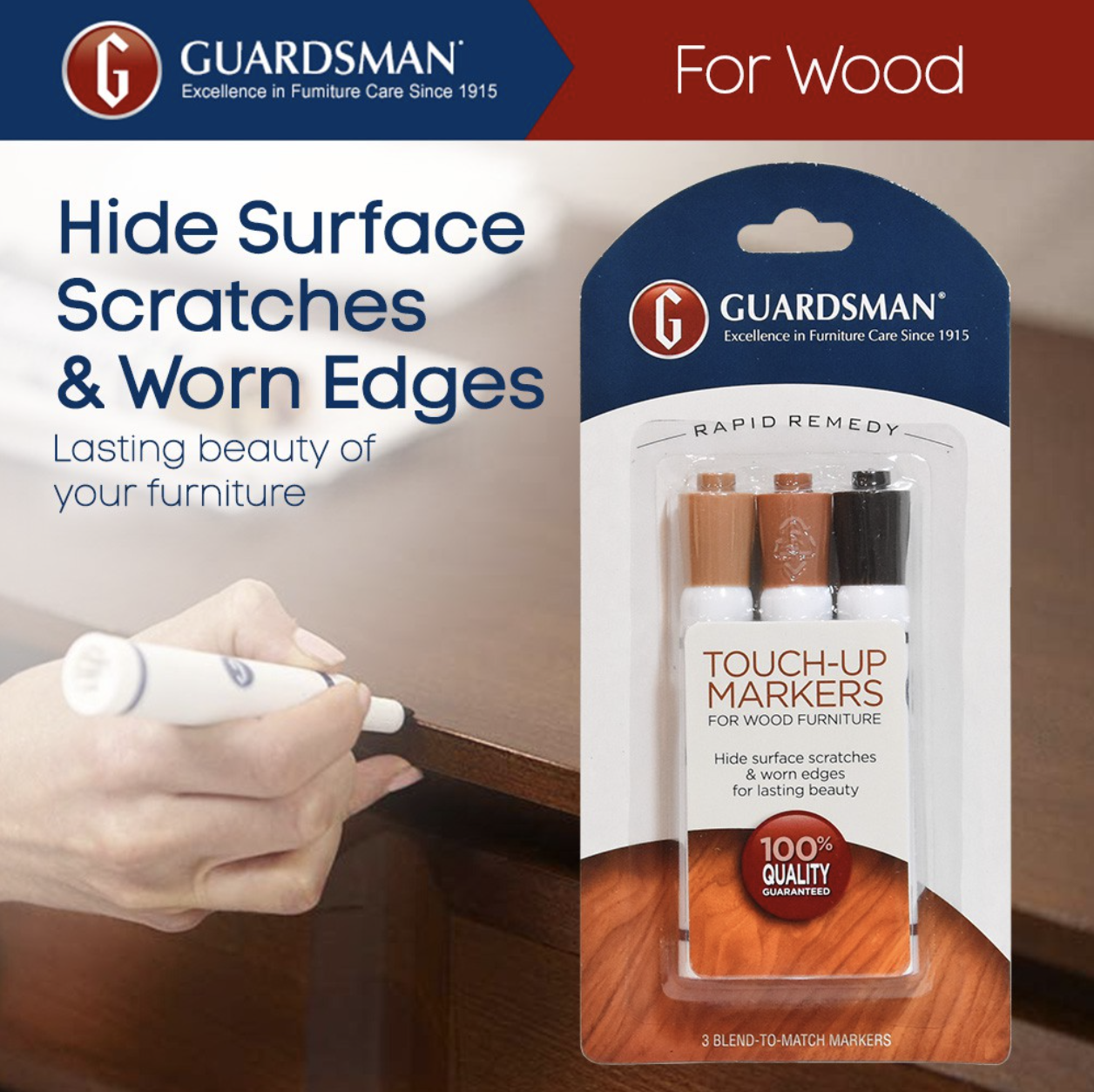 Wood Furniture Touch up 3 MARKER Pen Scratch Brown Wood & 