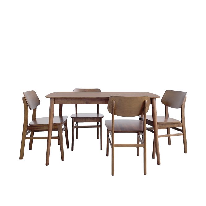 Lucia Solid Wood Dining Set (1 + 4) – Arturo